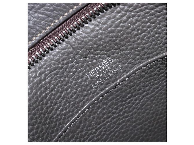Hermès Borsa a tracolla HERMES Good News Taurillon Clemence Gray Silver Auth BA15507V Marrone Argento - vista 22