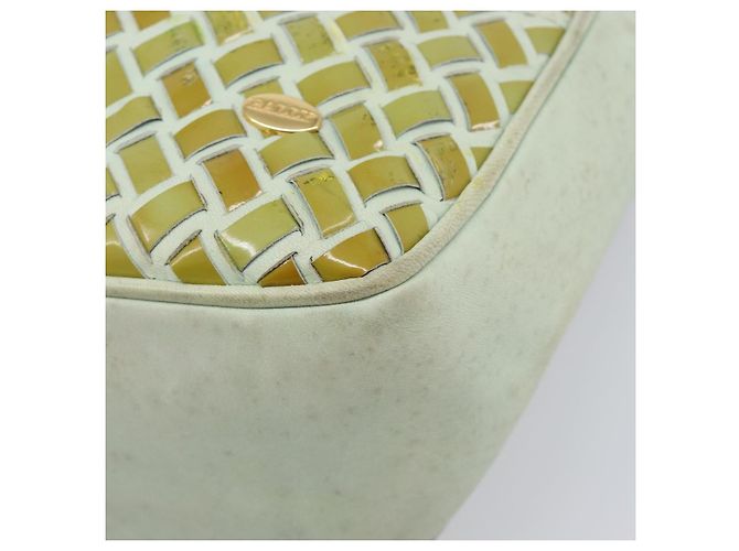 Borsa BALLY Pelle verniciata Green Gold Auth 204319 D'oro Verde - vista 14
