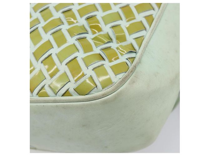 Borsa BALLY Pelle verniciata Green Gold Auth 204319 D'oro Verde - vista 16