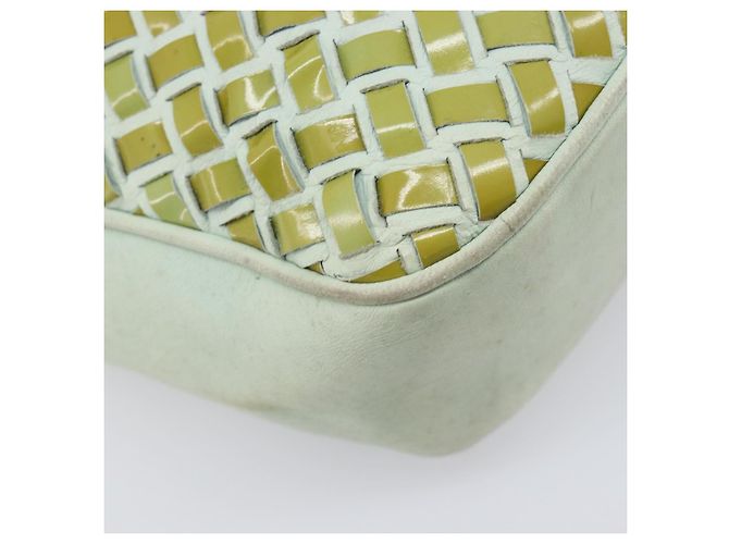 Borsa BALLY Pelle verniciata Green Gold Auth 204319 D'oro Verde - vista 17
