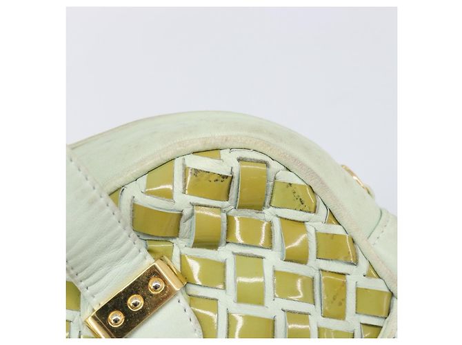 Borsa BALLY Pelle verniciata Green Gold Auth 204319 D'oro Verde - vista 18