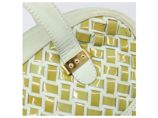 Borsa BALLY Pelle verniciata Green Gold Auth 204319 D'oro Verde - vista 19