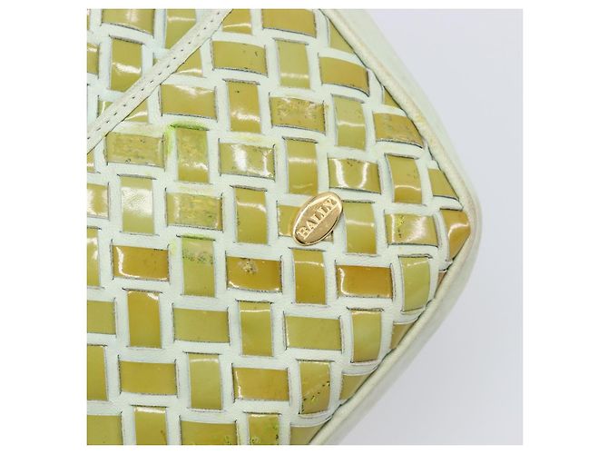 Borsa BALLY Pelle verniciata Green Gold Auth 204319 D'oro Verde - vista 20