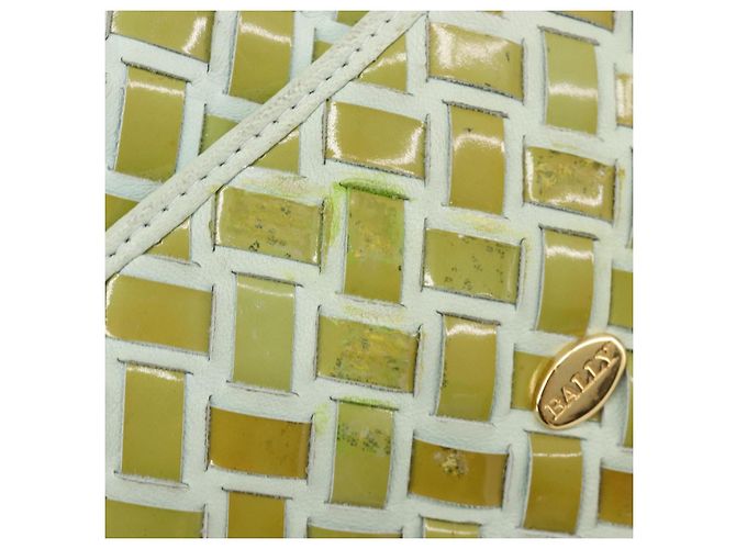 Borsa BALLY Pelle verniciata Green Gold Auth 204319 D'oro Verde - vista 21