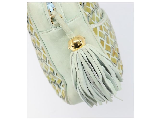 Borsa BALLY Pelle verniciata Green Gold Auth 204319 D'oro Verde - vista 23