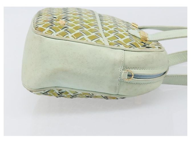 Borsa BALLY Pelle verniciata Green Gold Auth 204319 D'oro Verde - vista 3