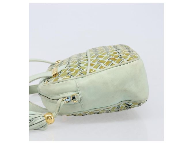 Borsa BALLY Pelle verniciata Green Gold Auth 204319 D'oro Verde - vista 4