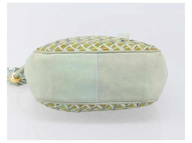 Borsa BALLY Pelle verniciata Green Gold Auth 204319 D'oro Verde - vista 5