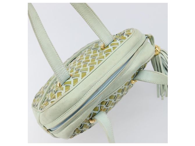 Borsa BALLY Pelle verniciata Green Gold Auth 204319 D'oro Verde - vista 6
