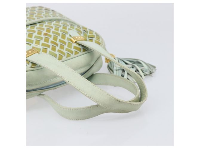 Borsa BALLY Pelle verniciata Green Gold Auth 204319 D'oro Verde - vista 7