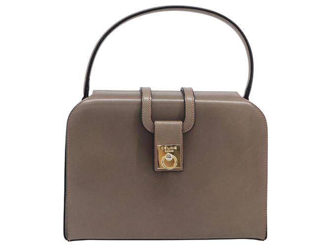 Céline Sac à main CELINE Cuir Beige Or Auth 204424 Doré - vue 13