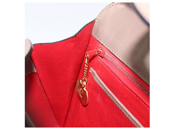 Céline Sac à main CELINE Cuir Beige Or Auth 204424 Doré - vue 22
