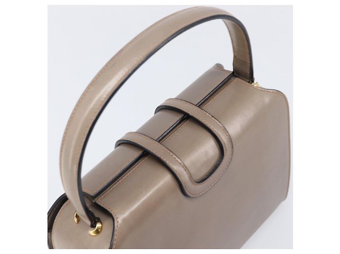Céline Sac à main CELINE Cuir Beige Or Auth 204424 Doré - vue 6