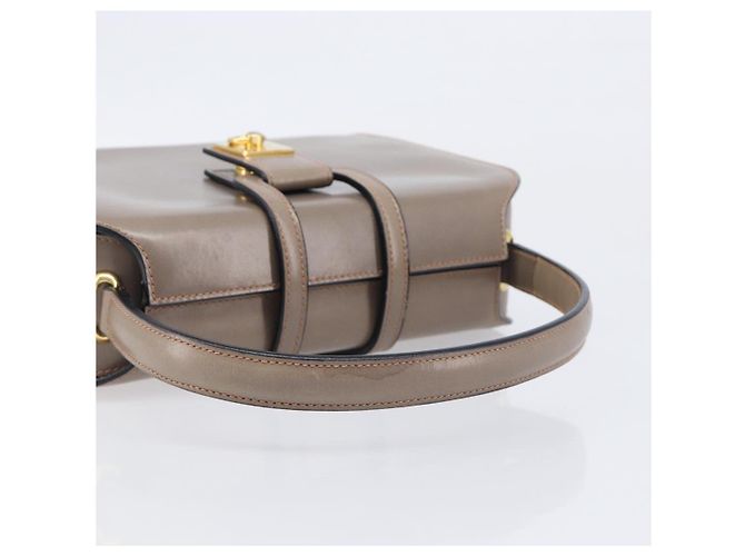 Céline Sac à main CELINE Cuir Beige Or Auth 204424 Doré - vue 7