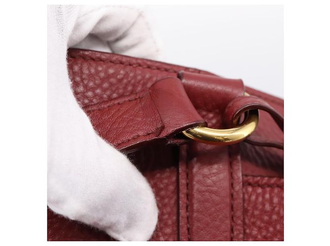 PRADA Tote Bag Vittero Dino Leather Rot Gold Auth 203615A Golden - Ansicht 10