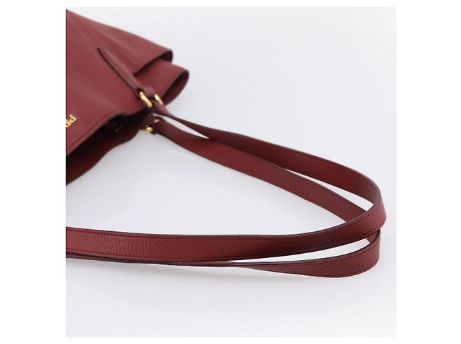 PRADA Tote Bag Vittero Dino Leather Rot Gold Auth 203615A Golden - Ansicht 8