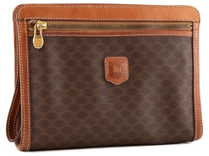 Céline CELINE - Pochette Celine en toile enduite macadam marron vintage Brown - view 2