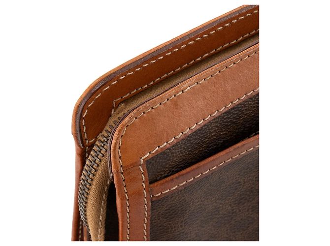 Céline CELINE - Pochette Celine en toile enduite macadam marron vintage Brown - view 6