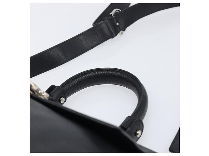 Borsa Salvatore Ferragamo Sofia Gancini in pelle 2way Nero Argento Auth 203870V - vista 14