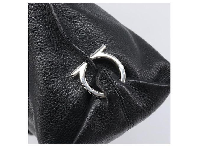 Borsa Salvatore Ferragamo Sofia Gancini in pelle 2way Nero Argento Auth 203870V - vista 21