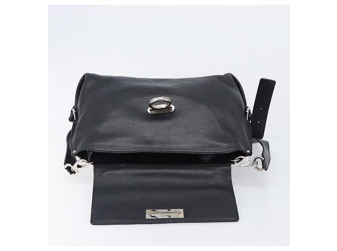 Borsa Salvatore Ferragamo Sofia Gancini in pelle 2way Nero Argento Auth 203870V - vista 23