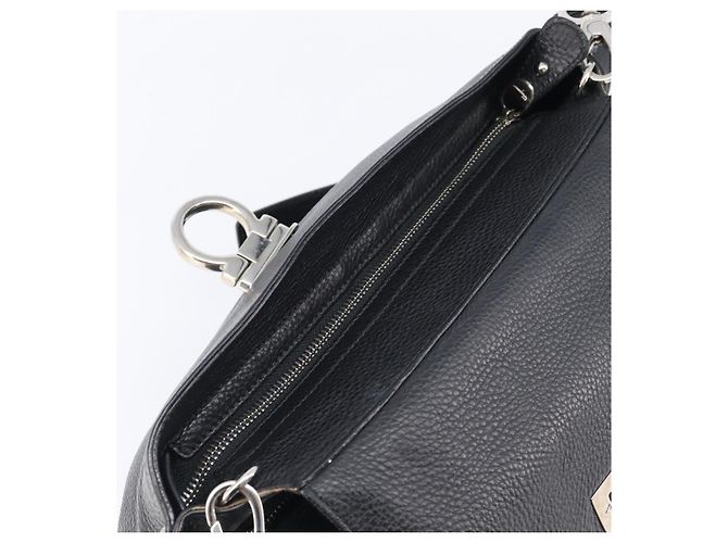 Borsa Salvatore Ferragamo Sofia Gancini in pelle 2way Nero Argento Auth 203870V - vista 24