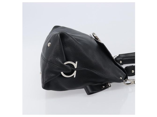 Borsa Salvatore Ferragamo Sofia Gancini in pelle 2way Nero Argento Auth 203870V - vista 3