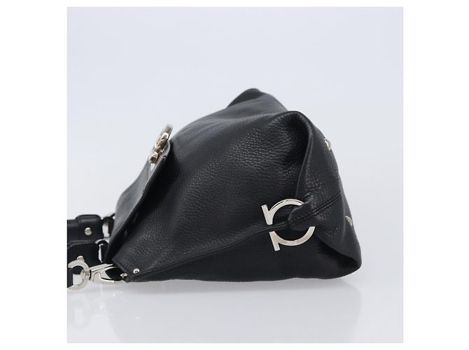 Borsa Salvatore Ferragamo Sofia Gancini in pelle 2way Nero Argento Auth 203870V - vista 4