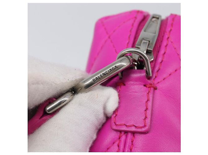 Borsa Camera BALENCIAGA Touch Puffy XS Pelle Viola Argento 616060 Auth BA15787V Porpora - vista 10