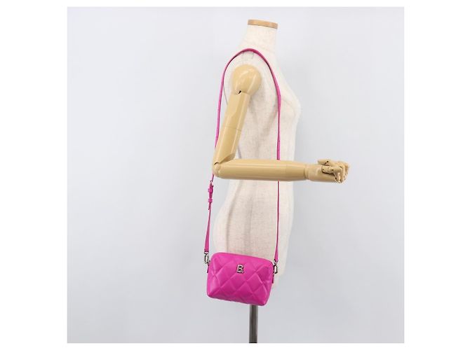 Borsa Camera BALENCIAGA Touch Puffy XS Pelle Viola Argento 616060 Auth BA15787V Porpora - vista 27