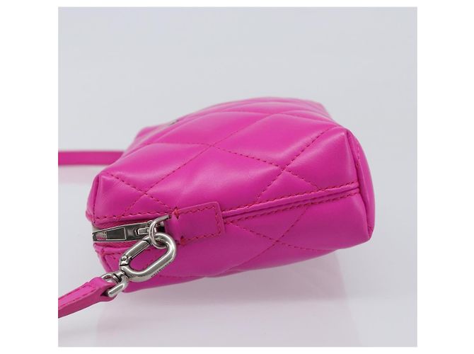Borsa Camera BALENCIAGA Touch Puffy XS Pelle Viola Argento 616060 Auth BA15787V Porpora - vista 4