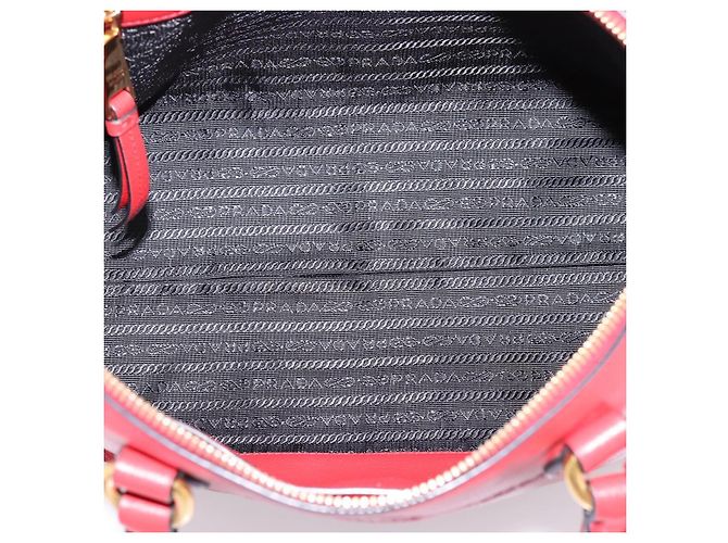 PRADA Handtasche aus Leder 2way Rot Gold authentisch ki6814V Golden - Ansicht 11