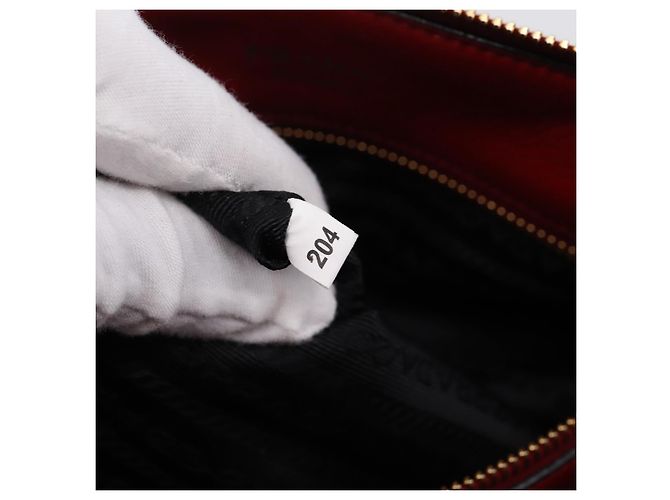 PRADA Handtasche aus Leder 2way Rot Gold authentisch ki6814V Golden - Ansicht 12