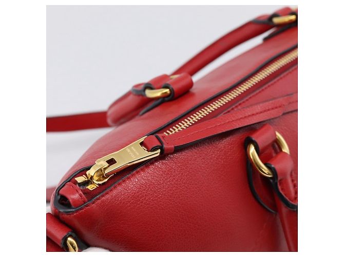 PRADA Handtasche aus Leder 2way Rot Gold authentisch ki6814V Golden - Ansicht 20