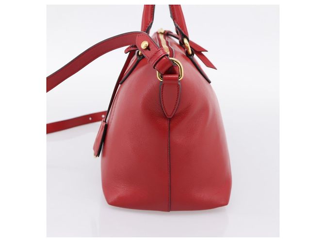 PRADA Handtasche aus Leder 2way Rot Gold authentisch ki6814V Golden - Ansicht 4