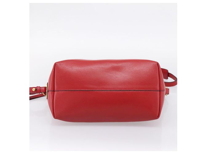 PRADA Handtasche aus Leder 2way Rot Gold authentisch ki6814V Golden - Ansicht 5