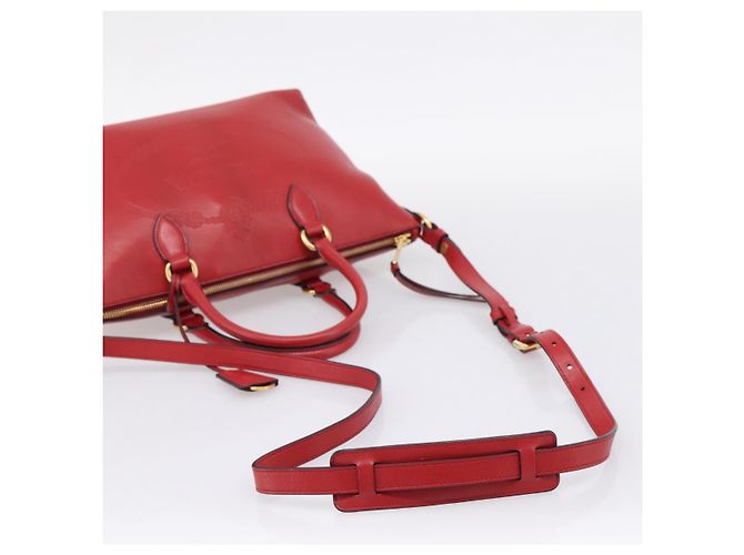 PRADA Handtasche aus Leder 2way Rot Gold authentisch ki6814V Golden - Ansicht 8