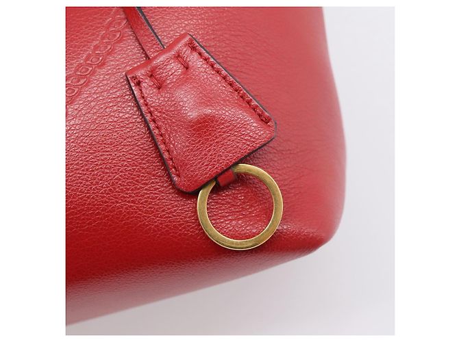 PRADA Handtasche aus Leder 2way Rot Gold authentisch ki6814V Golden - Ansicht 9