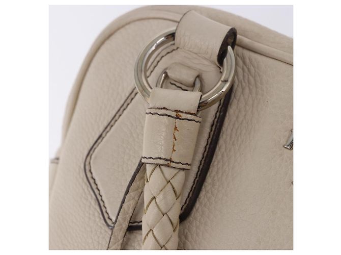 PRADA Handtasche aus Leder weiß silber Auth 204740A - Ansicht 10