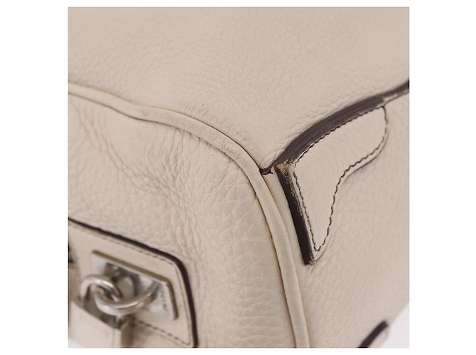 PRADA Handtasche aus Leder weiß silber Auth 204740A - Ansicht 16