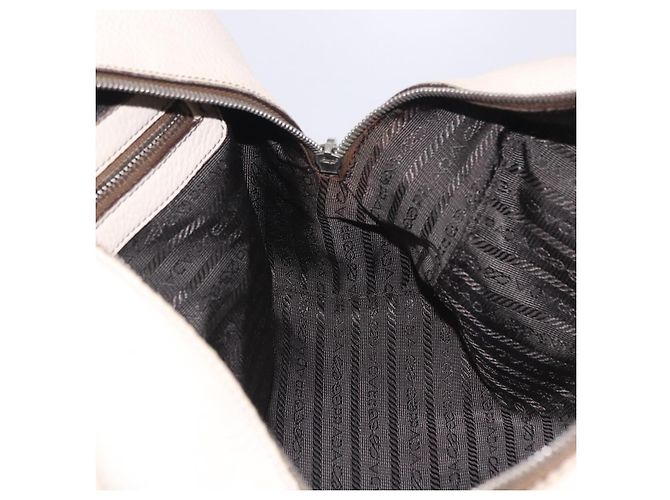 PRADA Handtasche aus Leder weiß silber Auth 204740A - Ansicht 25