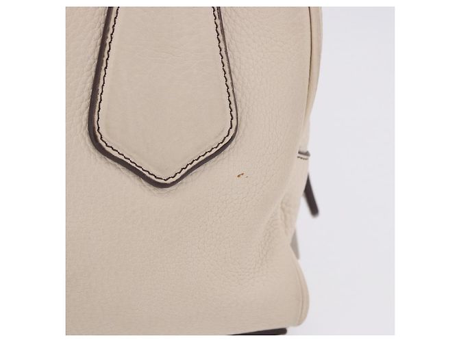 PRADA Handtasche aus Leder weiß silber Auth 204740A - Ansicht 3