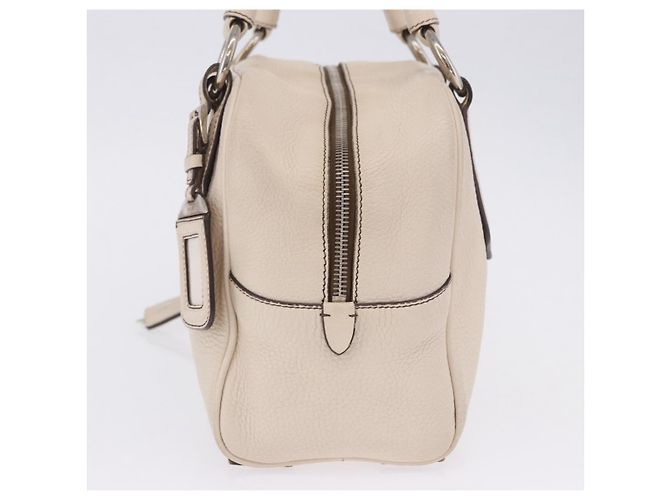 PRADA Handtasche aus Leder weiß silber Auth 204740A - Ansicht 4