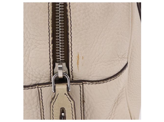 PRADA Handtasche aus Leder weiß silber Auth 204740A - Ansicht 6