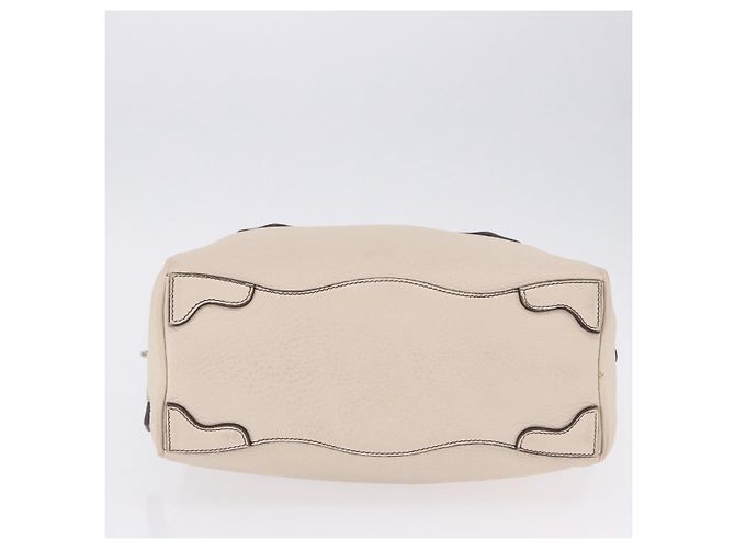PRADA Handtasche aus Leder weiß silber Auth 204740A - Ansicht 7