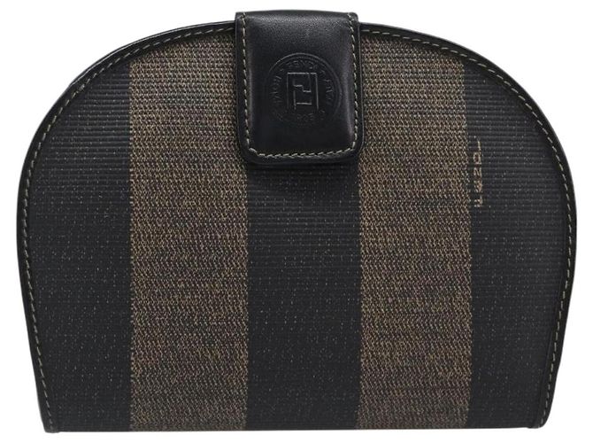 Pequin Portafoglio Compatto FENDI Pecan PVC Pelle Marrone Auth 204634V - vista 13