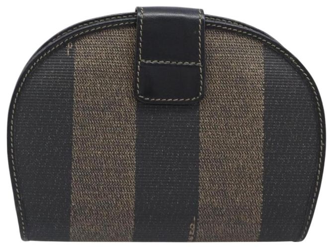 Pequin Portafoglio Compatto FENDI Pecan PVC Pelle Marrone Auth 204634V - vista 2