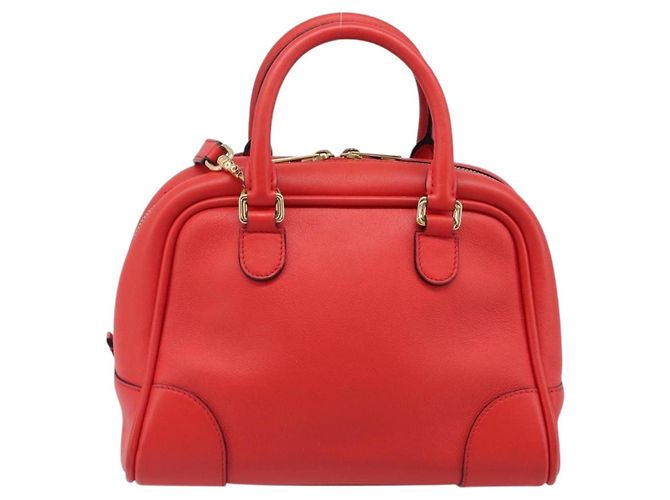 LOEWE Handtasche aus Leder 2way rot gold authentisch 203246M Golden - Ansicht 2