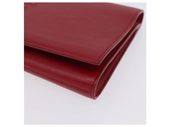 Autre Marque Borsa Pochette SAINT LAURENT Pelle Rossa Oro Auth 204133A Rosso D'oro - vista 14