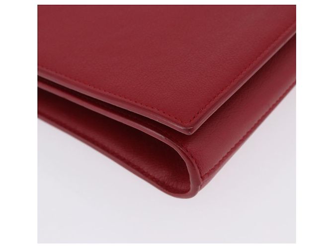 Autre Marque Borsa Pochette SAINT LAURENT Pelle Rossa Oro Auth 204133A Rosso D'oro - vista 8